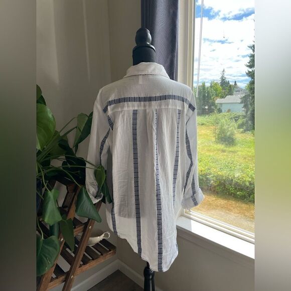 NWT cotton button down long sleeve shirt size M - Picture 3 of 9